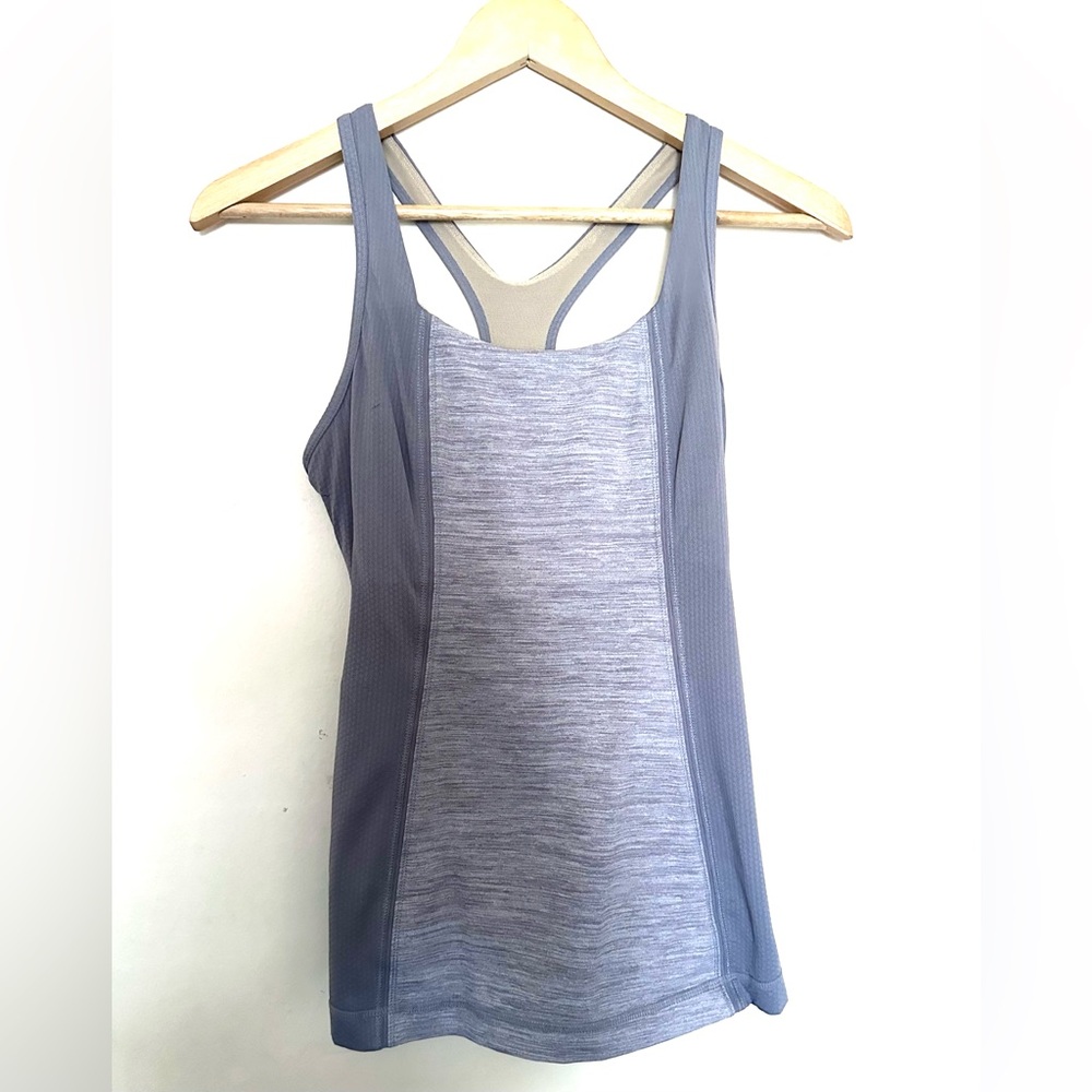 Lululemon Get Fit Tank Heathered Women's Sz 8 Gray Gym